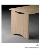 Scrivania con piano lineare e fianchi pennellati sagomati in melaminico, spessore piano mm 38 - Colori a scelta - cm 180x90x74h