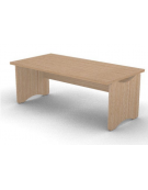 Scrivania con piano lineare e fianchi pennellati sagomati in melaminico, spessore piano mm 38 - Colori a scelta - cm 180x90x74h