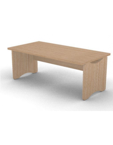 Scrivania con piano lineare e fianchi pennellati sagomati in melaminico, spessore piano mm 38 - Colori a scelta - cm 180x90x74h