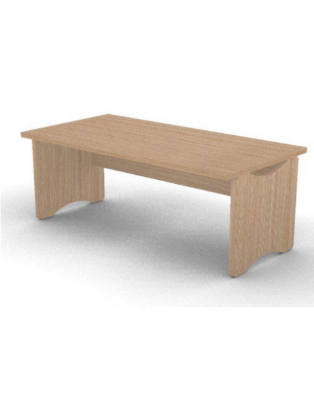 Scrivania con piano lineare e fianchi pennellati sagomati in melaminico, spessore piano mm 38 - Colori a scelta - cm 180x90x74h