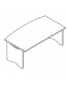 Scrivania con piano e fianchi pennellati sagomati in melaminico, spessore piano mm 38 - Colori a scelta - cm 180x100x74h