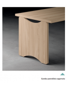 Scrivania con piano e fianchi pennellati sagomati in melaminico, spessore piano mm 38 - Colori a scelta - cm 180x100x74h