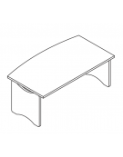 Scrivania con piano e fianchi pennellati sagomati in melaminico, spessore piano mm 38 - Colori a scelta - cm 200x100x74h