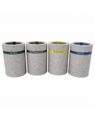 Set per raccolta differenziata composto da 4 cestoni portarifiuti cm Ø 50x70h cad. in cemento colore Grigio pietra  - CAM