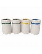 Set per raccolta differenziata composto da 4 cestoni portarifiuti cm Ø 50x70h cad. in cemento colore Bianco pietra - CAM