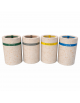 Set per raccolta differenziata composto da 4 cestoni portarifiuti cm Ø 50x70h cad. in cemento colore Bianco travertino - CAM