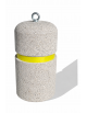 Dissuasore verticale alto in cemento - colore Bianco sabbiato - con fascia CATARIFRANGENTE - cm Ø35x60h - Conforme ai CAM