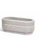 Fioriera ovale per esterno in graniglia di marmo sabbiato - colore a scelta - con greca decorativa - cm 90x45x45h - Conforme CAM