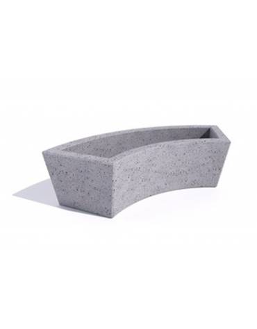 Fioriera trapezoidale design Curvo in cemento calcestruzzo per esterno - colore Grigio pietra - cm 176x60x45h - Conforme ai CAM