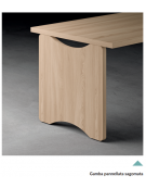 Scrivania per servente con piano lineare e gamba sagomata in melaminico, spessore piano mm 38 - Colori a scelta - cm 200x90x74h