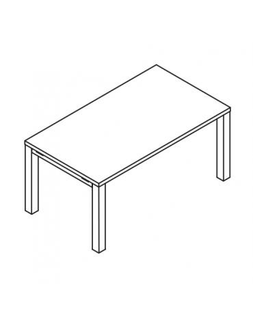 Scrivania con piano lineare in melaminico spessore mm 38 e struttura metallica - Colori a scelta - cm 180x90x74h