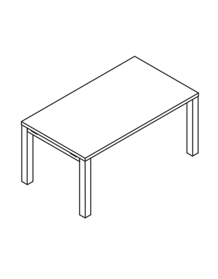 Scrivania con piano lineare in melaminico spessore mm 38 e struttura metallica - Colori a scelta - cm 200x90x74h