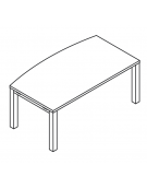 Scrivania con piano sagomato in melaminico spessore mm 38 e struttura metallica - Colori a scelta - cm 180x100x74h