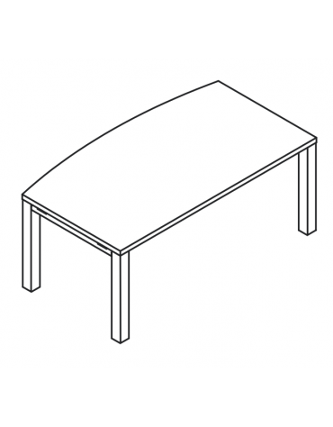 Scrivania con piano sagomato in melaminico spessore mm 38 e struttura metallica - Colori a scelta - cm 200x100x74h