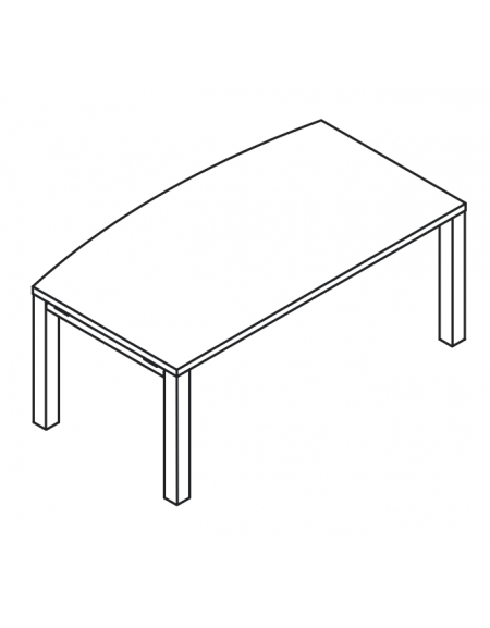 Scrivania con piano sagomato in melaminico spessore mm 38 e struttura metallica - Colori a scelta - cm 200x100x74h