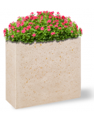 Fioriera rettangolare alta in cemento calcestruzzo - colore Bianco sabbiato - cm 100x65x90h - Conforme ai CAM