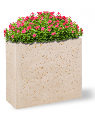 Fioriera rettangolare alta in cemento calcestruzzo - colore Bianco sabbiato - cm 100x65x90h - Conforme ai CAM