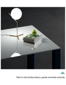 Scrivania direzionale con piano in vetro e struttura metallica - Colori a scelta - cm 200x90x72h