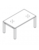 Scrivania direzionale con piano in vetro e struttura metallica - Colori a scelta - cm 200x90x72h