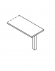 Appendice retta per scrivania con piano melaminico spessore mm38 e gambone portante in metallo - Colori a scelta - cm 100x60x74h