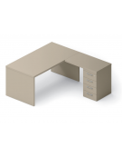 Appendice retta per scrivania con piano melaminico spessore mm 38 e cassettiera portante - Colori a scelta - cm 80x60x74h