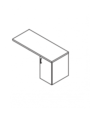 Appendice retta per scrivania con piano melaminico spessore mm 38 e mobile portante - Colori a scelta - cm 80x60x74h
