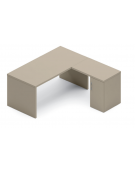 Appendice retta per scrivania con piano melaminico spessore mm 38 e mobile portante - Colori a scelta - cm 100x60x74h