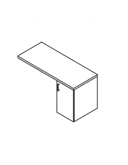 Appendice retta per scrivania con piano melaminico spessore mm 38 e mobile portante - Colori a scelta - cm 120x60x74h