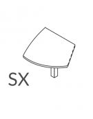 Appendice sagomata sinistra per scrivania con piano melaminico e gambone portante in metallo - Colori a scelta - cm 109x134x74h