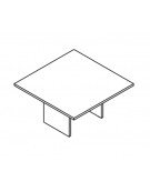 Tavolo riunione quadrato con piano lineare monoblocco e struttura in melaminico- Colori a scelta - cm 120x120x74h