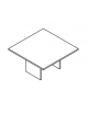 Tavolo riunione quadrato con piano lineare monoblocco e struttura in melaminico- Colori a scelta - cm 140x140x74h