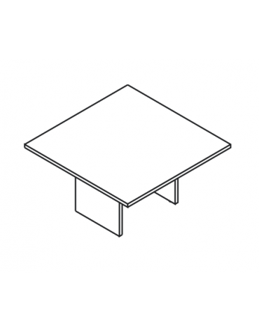 Tavolo riunione quadrato con piano lineare monoblocco e struttura in melaminico- Colori a scelta - cm 160x160x74h