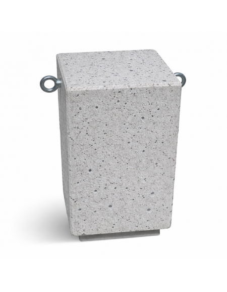 Dissuasore traffico quadrato in cemento calcestruzzo - colore Grigio pietra - cm 35x35x70h - Conforme ai CAM