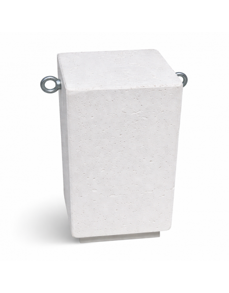 Dissuasore traffico quadrato in cemento calcestruzzo - colore Bianco pietra - cm 35x35x70h - Conforme ai CAM