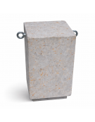 Dissuasore traffico quadrato in cemento calcestruzzo - colore Grigio travertino - cm 35x35x70h - Conforme ai CAM