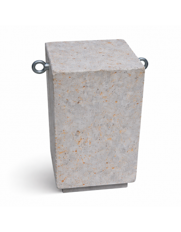 Dissuasore traffico quadrato in cemento calcestruzzo - colore Grigio travertino - cm 35x35x70h - Conforme ai CAM