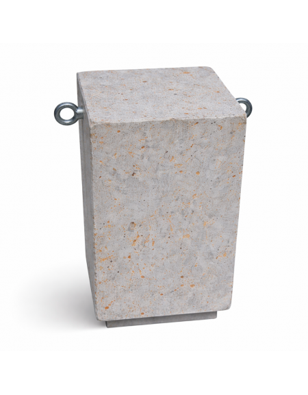 Dissuasore traffico quadrato in cemento calcestruzzo - colore Grigio travertino - cm 35x35x70h - Conforme ai CAM