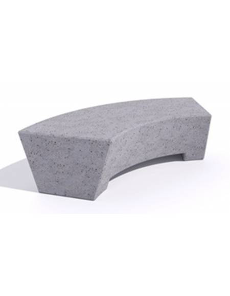 Panchina design Curvo in Cemento calcestruzzo per arredo urbano - colore Bianco travertino - cm 176x60x45h - Conforme ai CAM