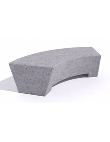 Panchina design Curvo in Cemento calcestruzzo per arredo urbano - colore Grigio sabbiato - cm 176x60x45h - Conforme ai CAM