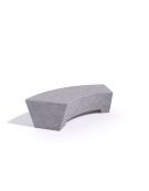 Panchina design Curvo in Cemento calcestruzzo per arredo urbano - colore Bianco sabbiato - cm 176x60x45h - Conforme ai CAM