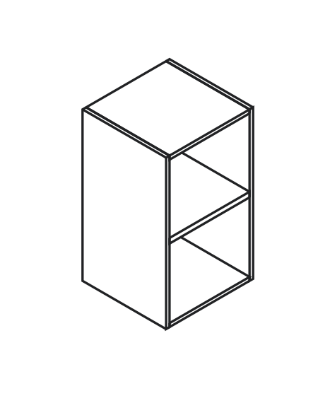 Armadio mobile ufficio basso a giorno aperto - colori a scelta - cm 45x43x79,5h