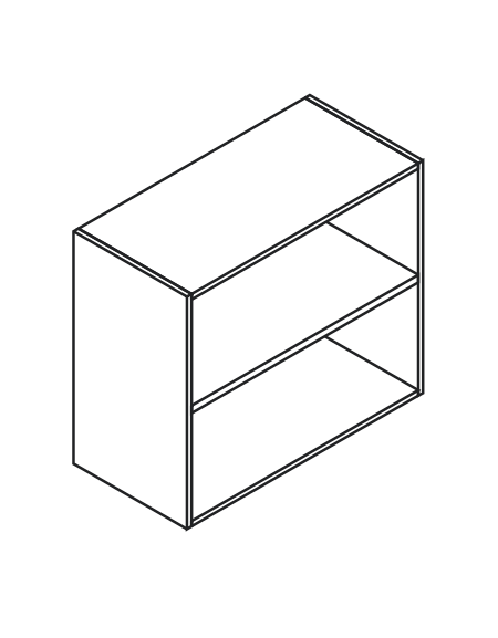 Armadio mobile ufficio basso a giorno aperto - colori a scelta - cm 90x33x79,5h