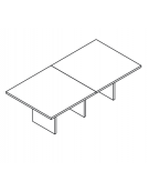 Tavolo riunione rettangolare composto con piano e gambe pennellate in melaminico - colori a scelta - cm 240x120x74h
