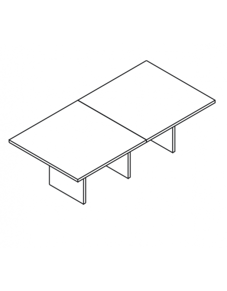 Tavolo riunione rettangolare composto con piano e gambe pennellate in melaminico - colori a scelta - cm 280x120x74h