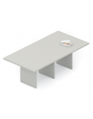 Tavolo riunione rettangolare composto con piano e gambe pennellate in melaminico - colori a scelta - cm 280x120x74h
