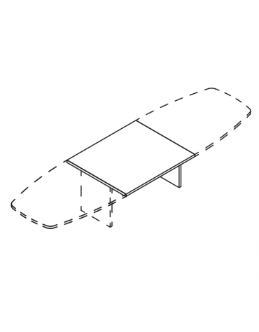 Allungo per tavolo riunione composto struttura in melaminico - colori a scelta - cm 120x120x74h
