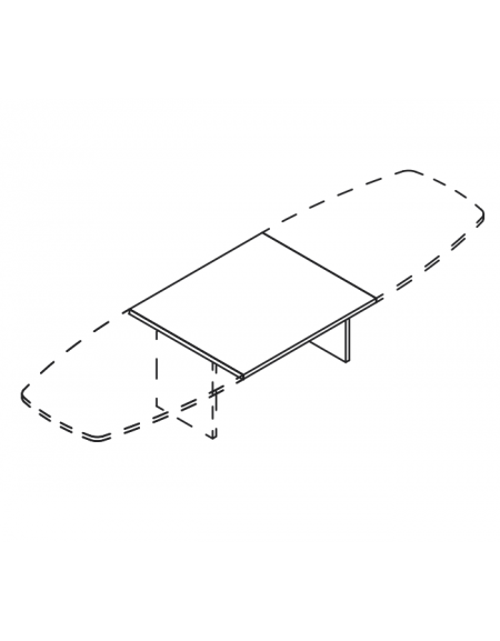 Allungo per tavolo riunione composto struttura in melaminico - colori a scelta - cm 120x120x74h