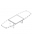 Allungo per tavolo riunione composto struttura in melaminico - colori a scelta - cm 140x120x74h