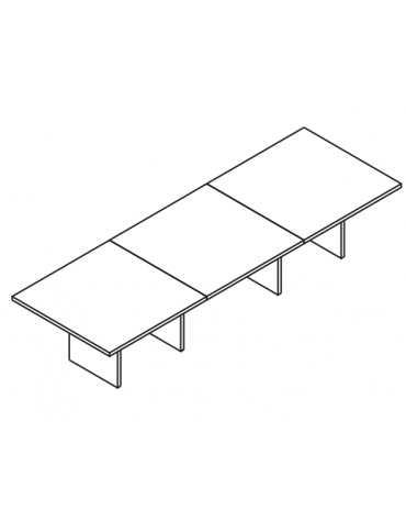 Tavolo riunione rettangolare composto con piano e gambe pennellate in melaminico - colori a scelta - cm 260x120x74h