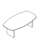 Tavolo riunione sagomato con piano monoblocco e gambe pennellate in melaminico- Colori a scelta - cm 180x120x74h